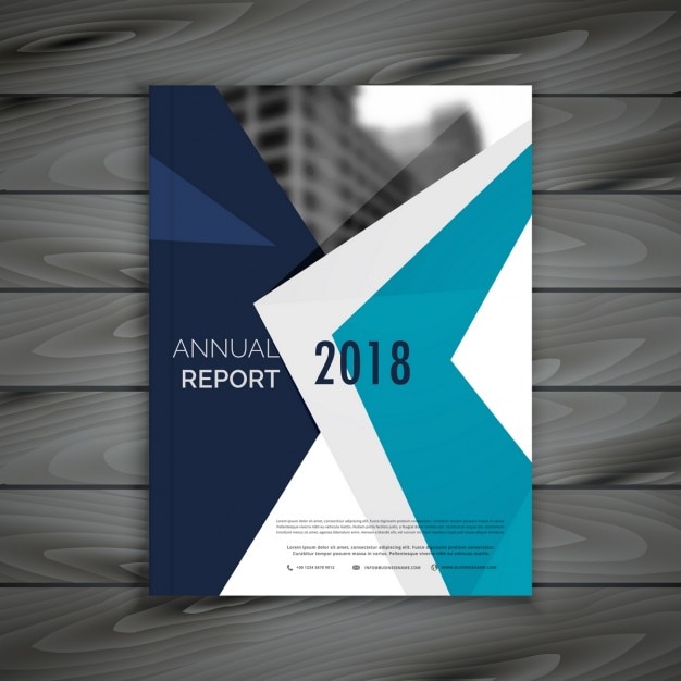 Free vector business brochure blue abstract geometric shapes