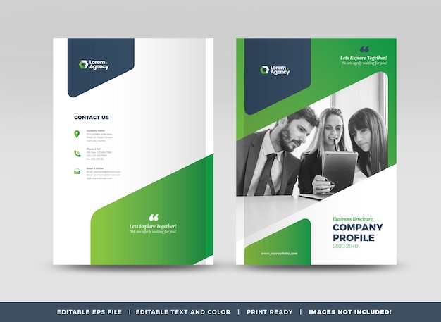 Business brochure cover design or annual report and company profile or booklet cover Premium Vector