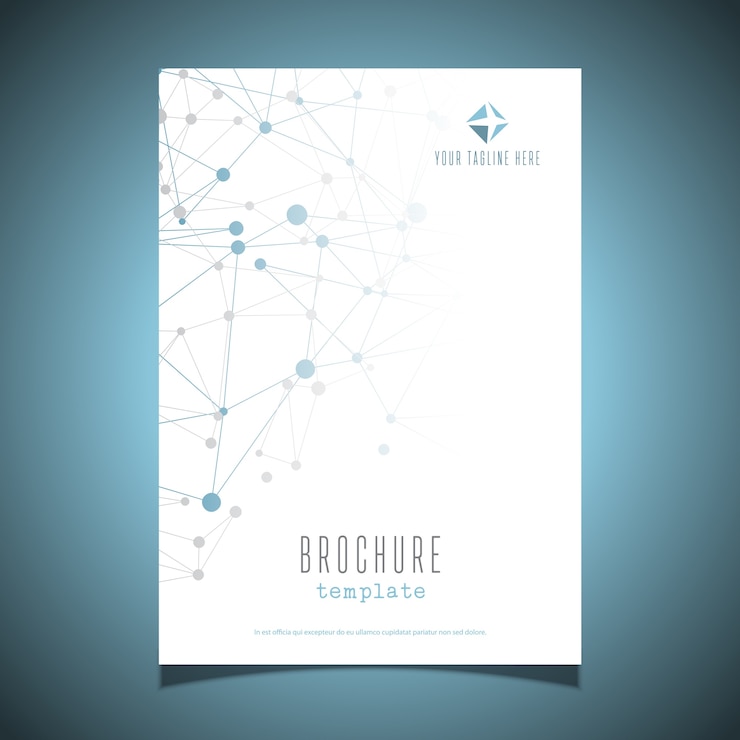 Free Vector business brochure design template with connecting dots