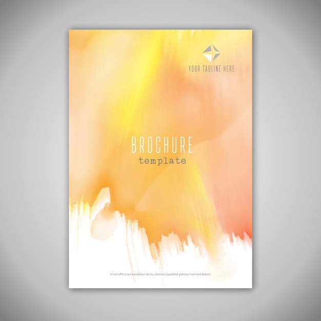 Free vector business brochure design with watercolour texture
