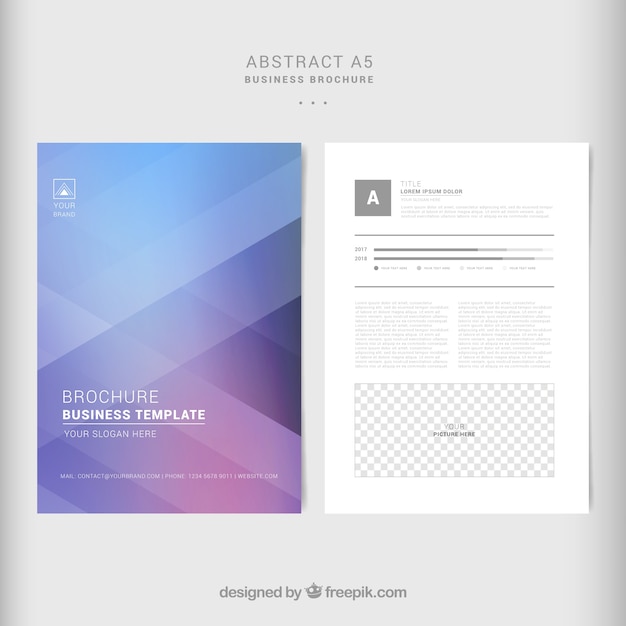 無料ベクター 抽象スタイルのa5サイズのビジネスパンフレット