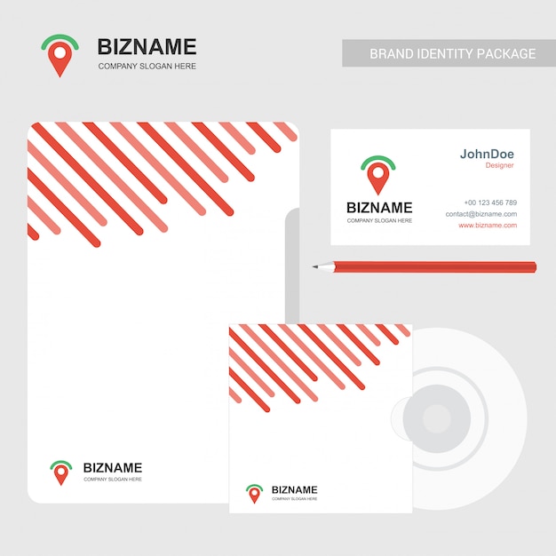 Free vector business brochure and stationary design