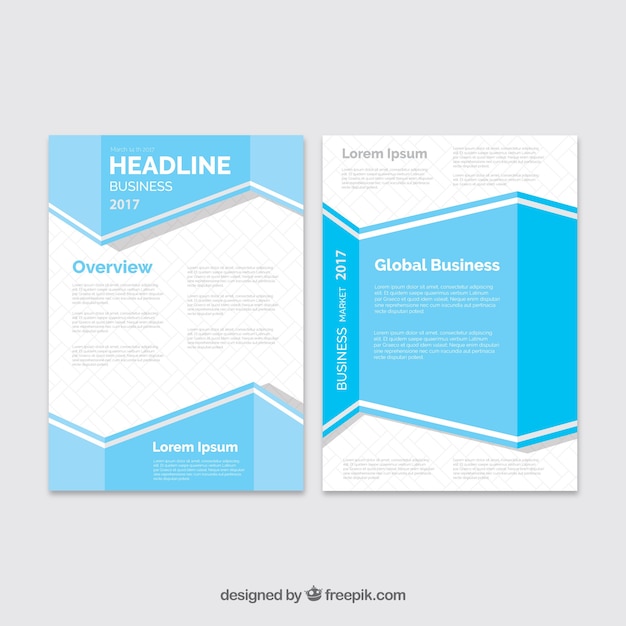 Free vector business brochure template with blue forms