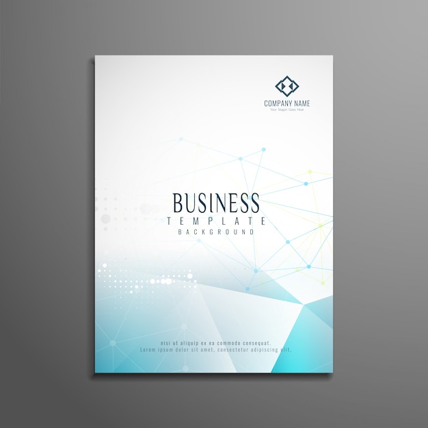 Business brochure template with blue polygonal shapes