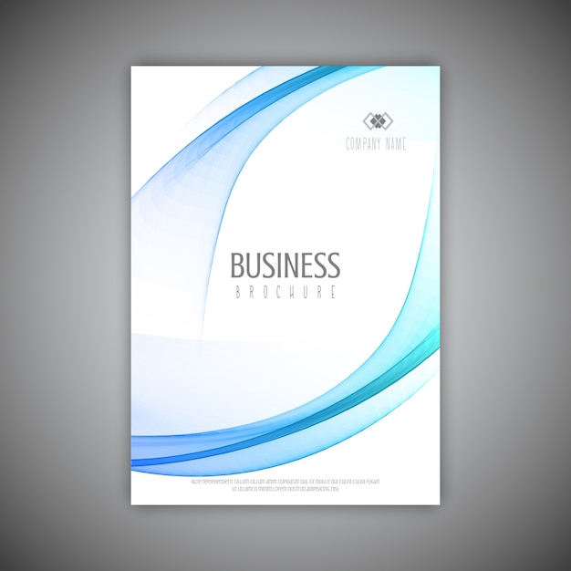 Free vector business brochure template with flowing lines design