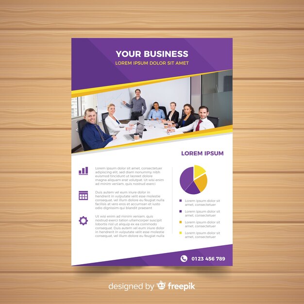 Business brochure template with photo