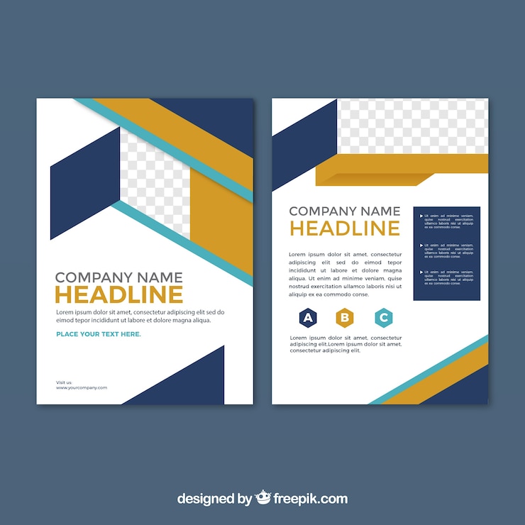 Free Vector business brochure with abstract geometry