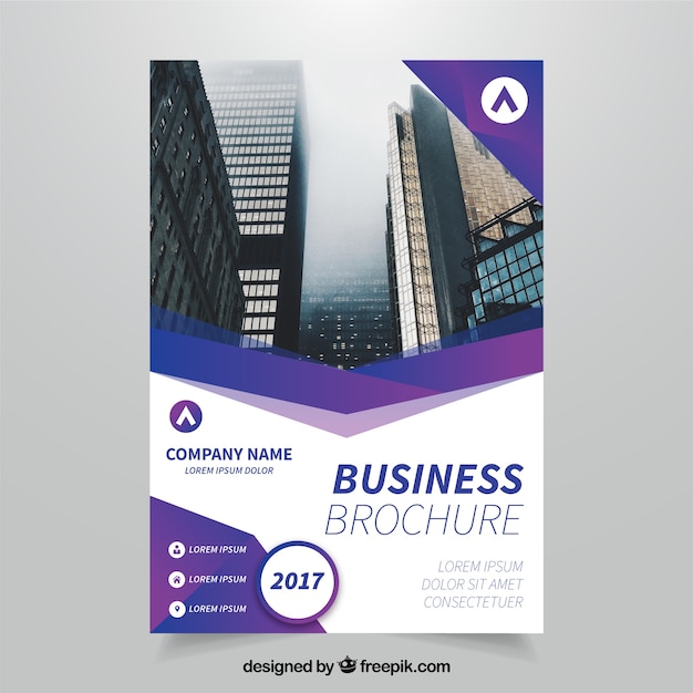 Business brochure with geometric forms