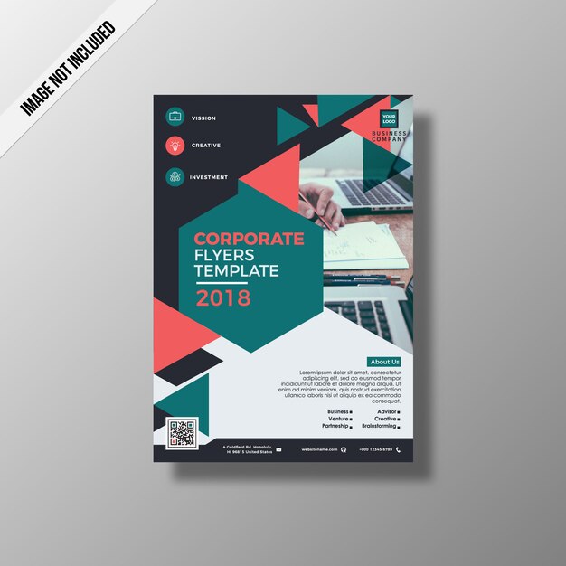 Business brochure with geometric shapes