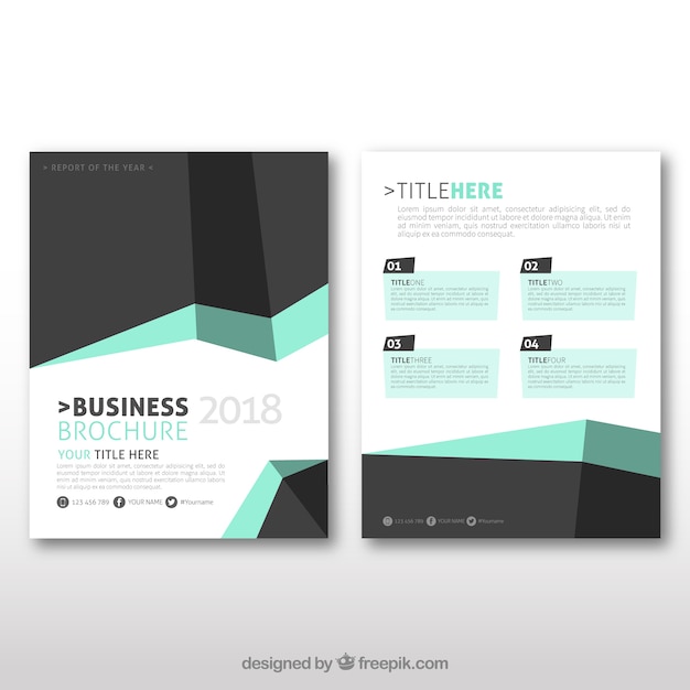 Business brochure with geometric shapes