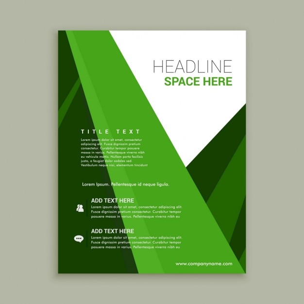 Business brochure with gren geometric shapes