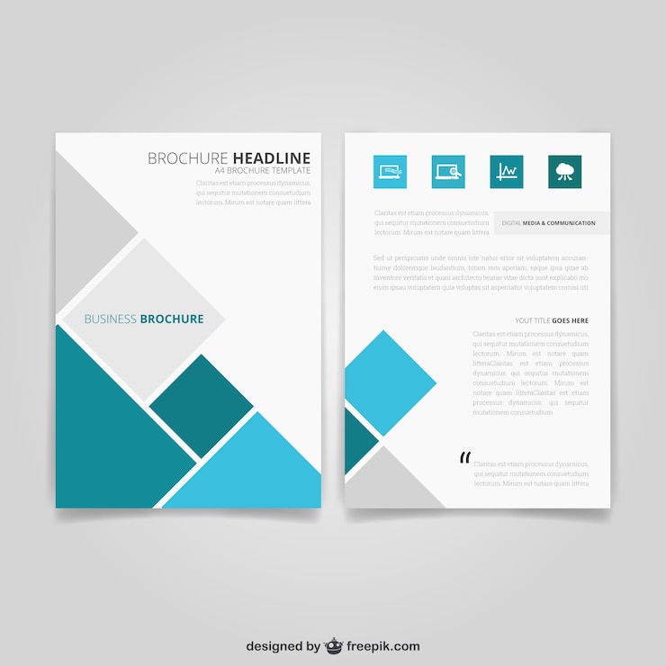 Free Vector business brochure with squares