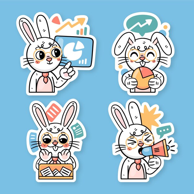 ビジネスバニーステッカーセット