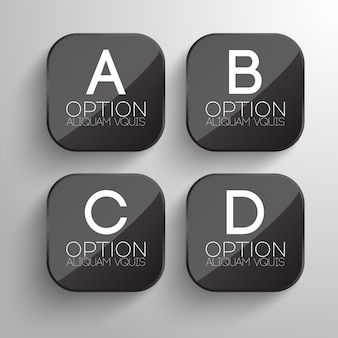Business buttons design with gray rounded square shape