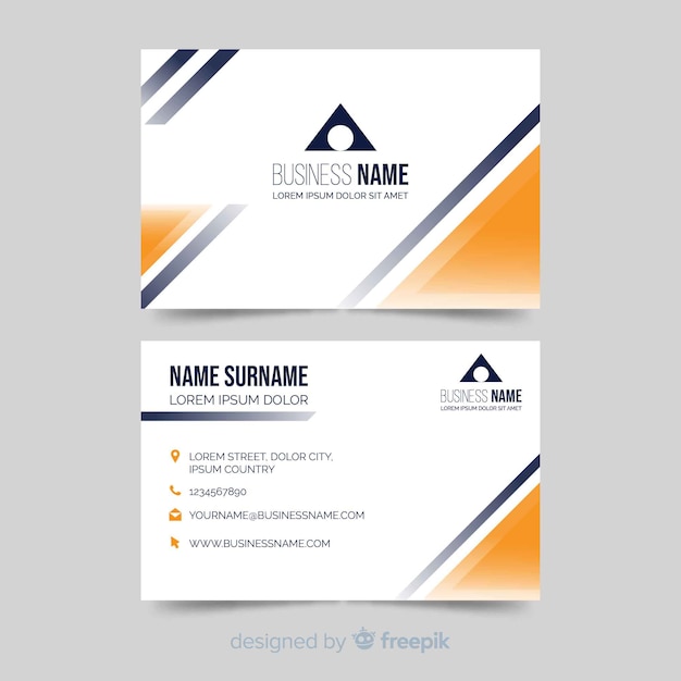 Free vector business card in abstract concept