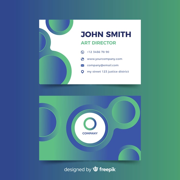 Free vector business card abstract duotone gradient