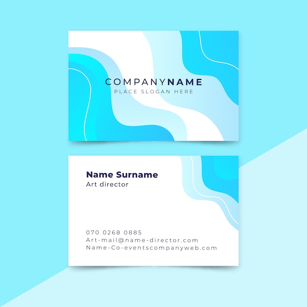 Business card abstract ocean blue