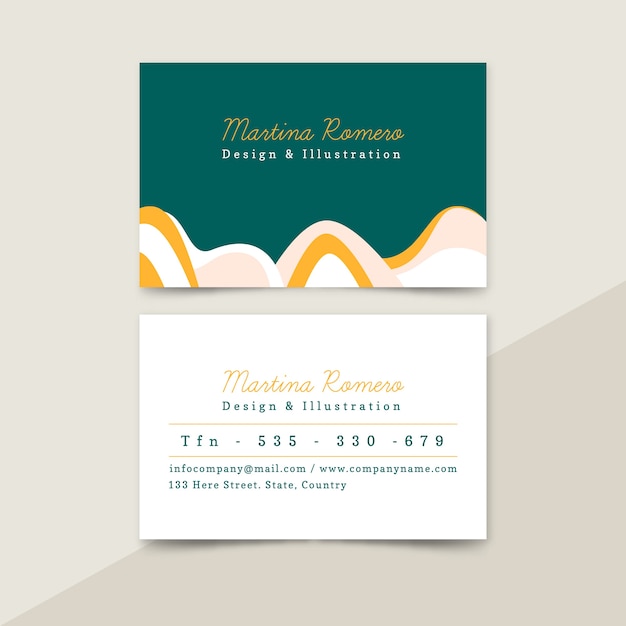 Business card abstract painted pack template