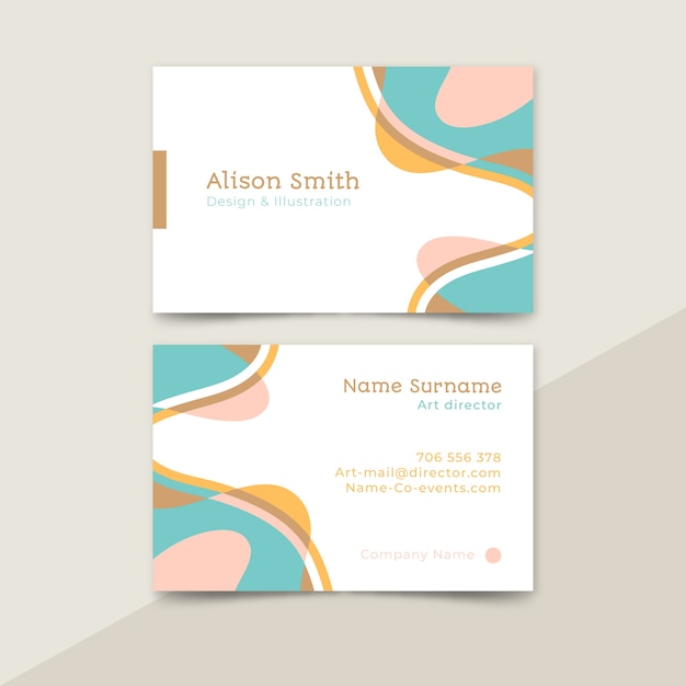 Business card abstract painted set template