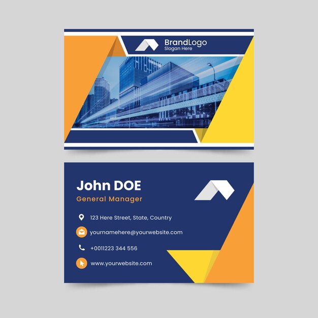 Business card abstract template with image