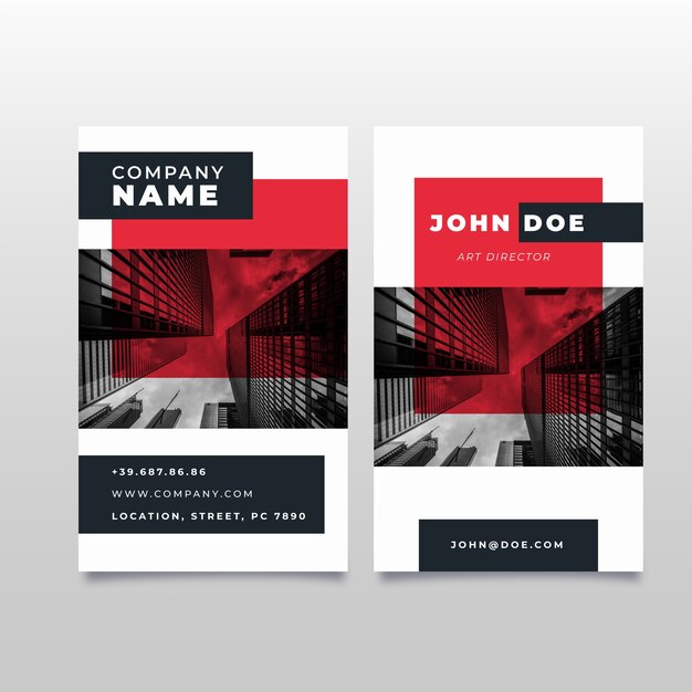 Business card abstract template with photo