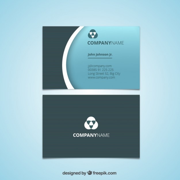 Free vector business card in blue tones