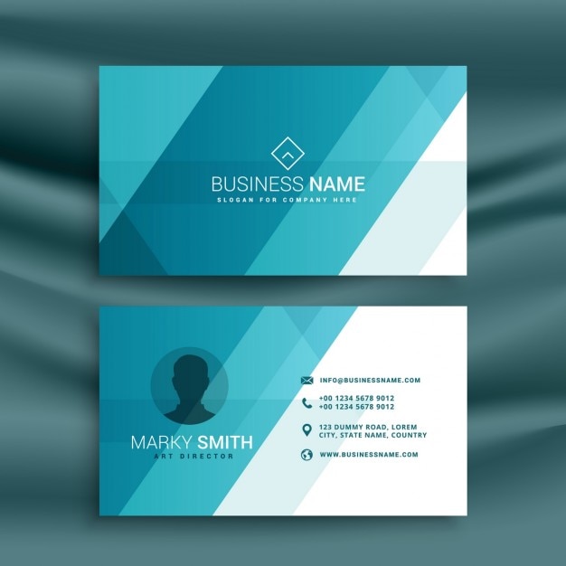 Business card, blue