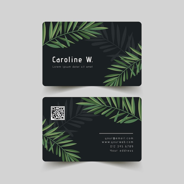 Free vector business card collection with natural motifs