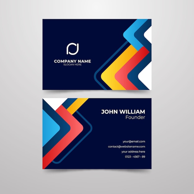 Free vector business card for company name abstract style