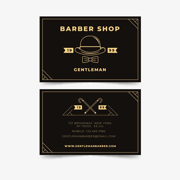 business card concept for barber shop in new york