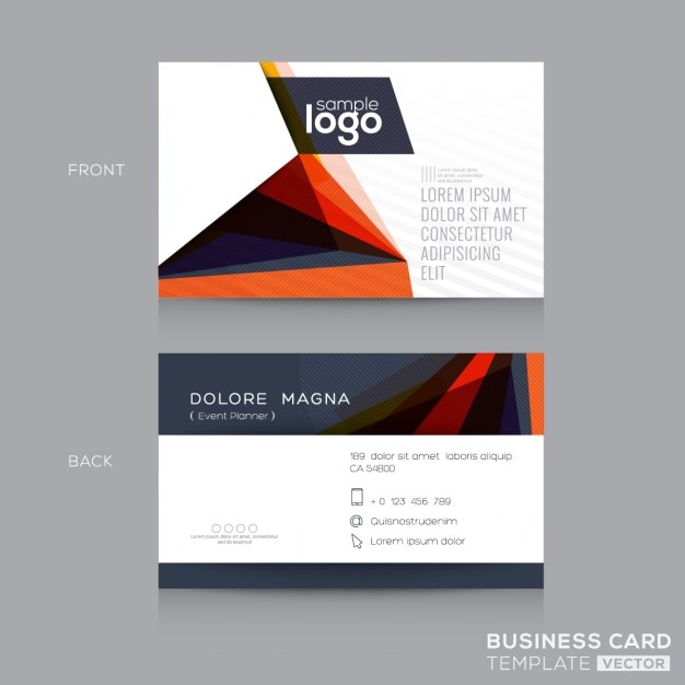 Free vector business card decorated with geometric shapes