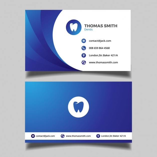 Free vector business card for dentists