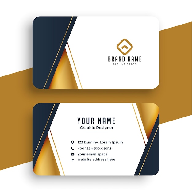 Business card design in golden style