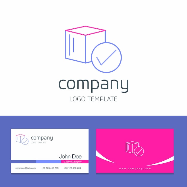 Business card design with arrows company logo vector