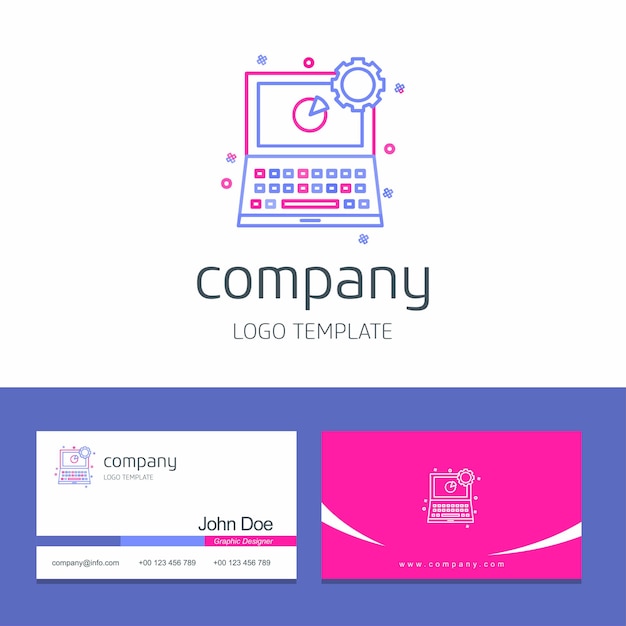 Business card design with arrows company logo vector