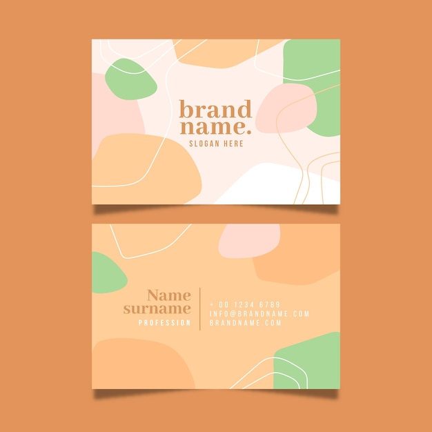 Business card design with colours in pastel