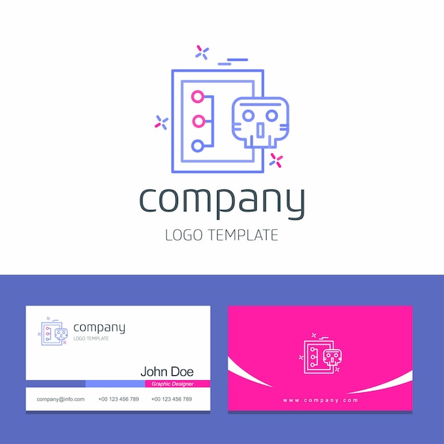 Business card design with  cyber security logo design vector