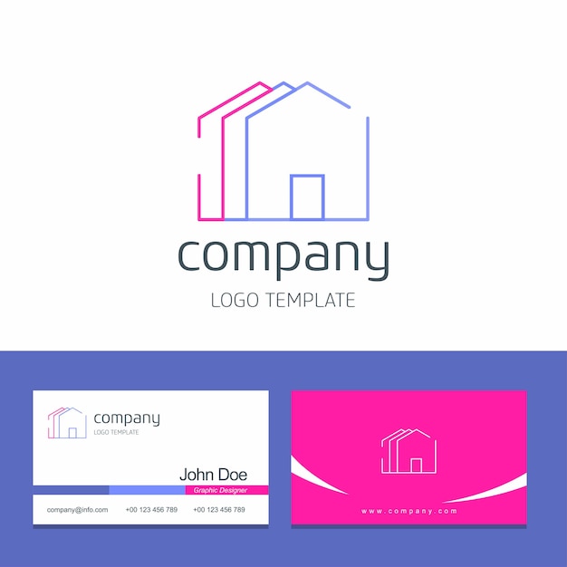 Дизайн визитной карточки с логотипом домашней компании