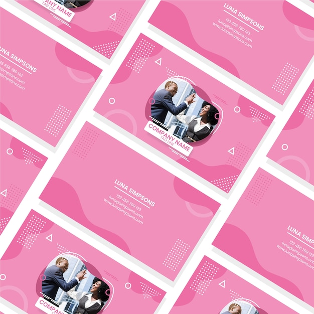 Business card design with people photo