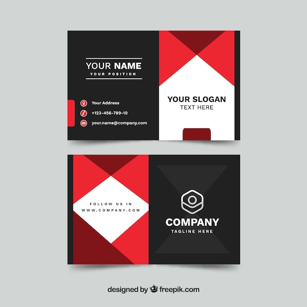 Free vector business card in flat style