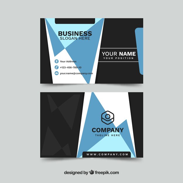 Business card in flat style