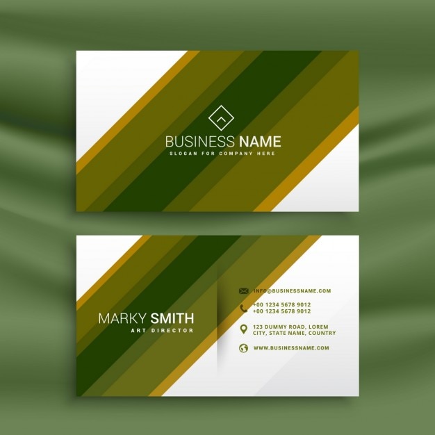 Free vector business card of green stripes