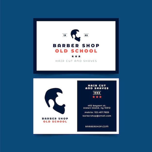 Free vector business card for hair cut and shaves