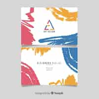 Free vector business card hand painted abstract design