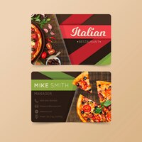 Business card for italian restaurant