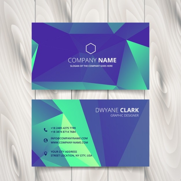 Business card in low poly style