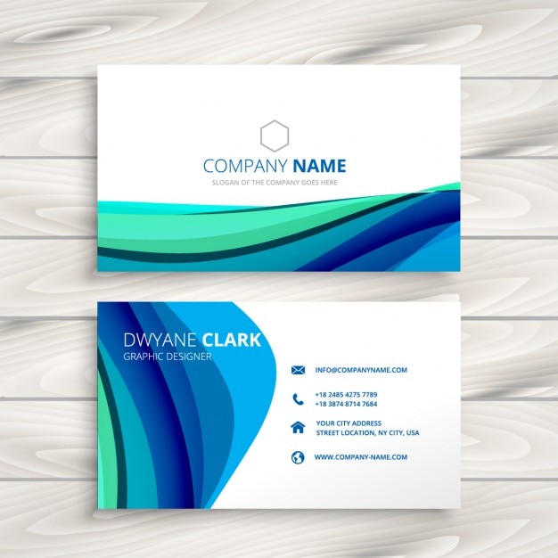 Business card made with abstract waves