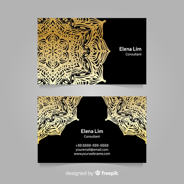 Business card in mandala style