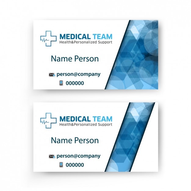 Business card of medical team