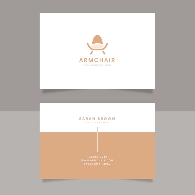 Business card minimalist armchair company